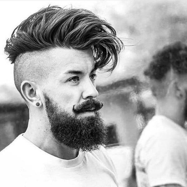 Undercut Shaved Sides Medium Hair Cut For Men