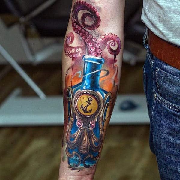 Undertow Vigor Bottle From Bioshock Infinite Mens Forearm Tattoo