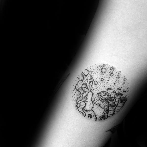Underwater Ocean Male Forearm Detailed Small Tattoos