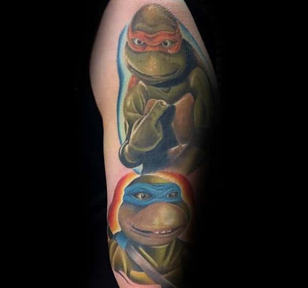 Unique Arm Teenage Mutant Ninja Turtle Tattoo On Gentleman