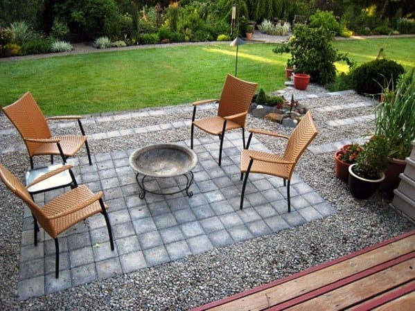 concrete patio on gravel