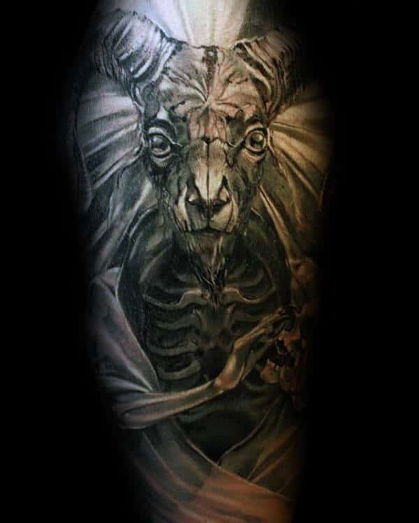 Unique Baphomet Male Half Sleeve Tattoos