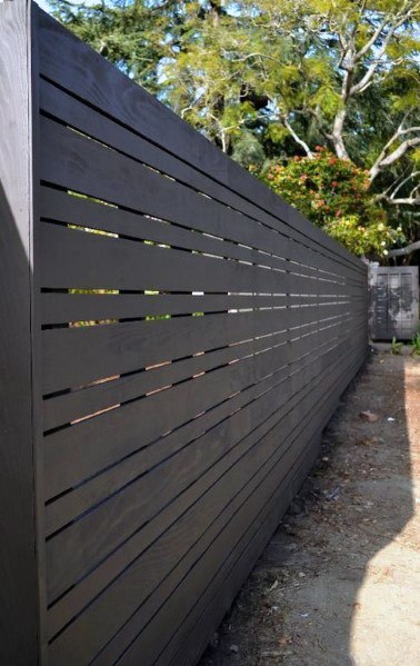 wooden fence with varied panel sizes