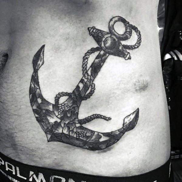 Unique Chest Mens Anchor Tattoo