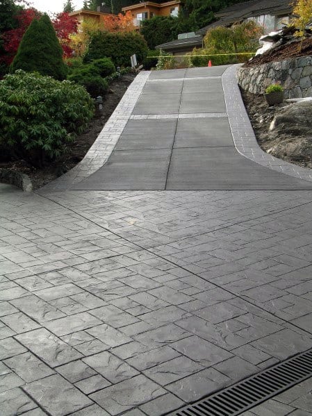 ascending concrete driveway