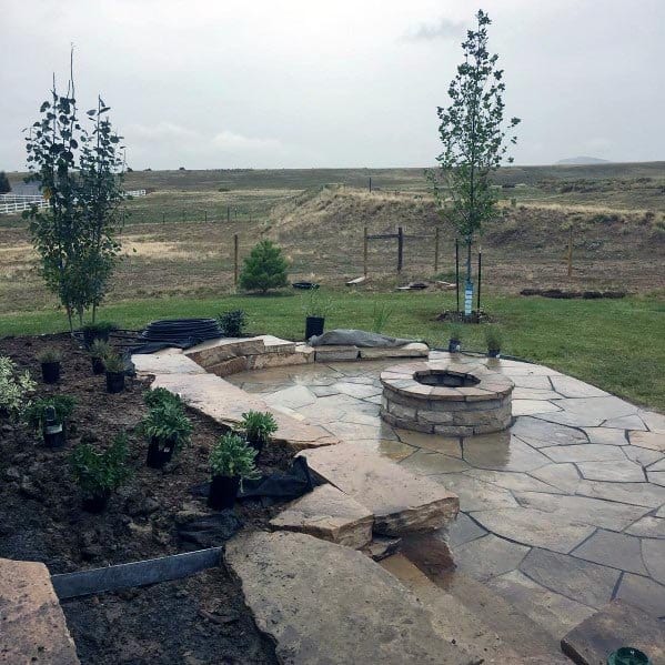 Unique Flagstone Fire Pit Patio