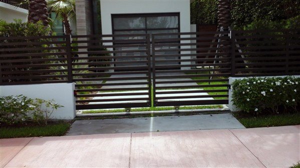 black metal front yard fence 