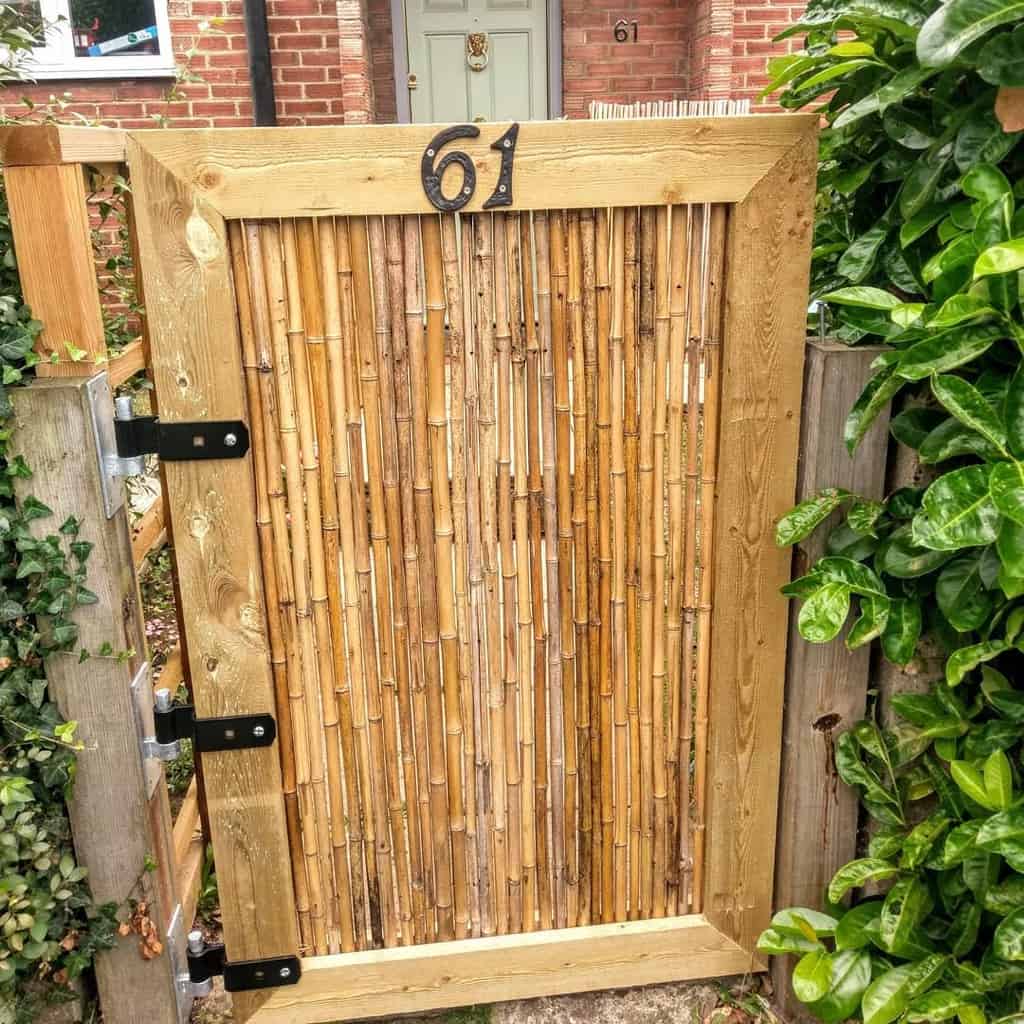 wood and bamboo garden gate