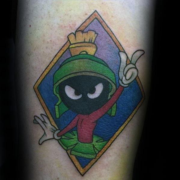 Unique Guys Inner Forearm Marvin The Martian Tattoo Ideas
