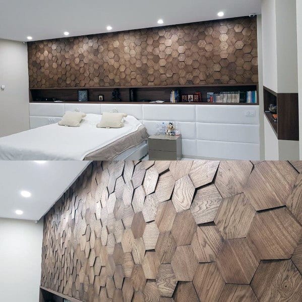 Unique Hexagon Geometric Pattern Ideas For Wood Walls