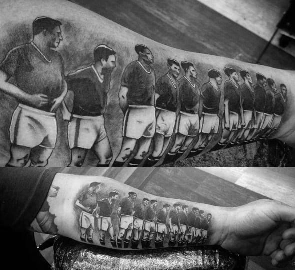 Unique Inner Forearm Soccer Team Mens Manchester United Tattoos