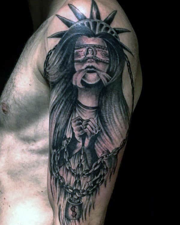 Unique Lady Justice Mens Arm Tattoos