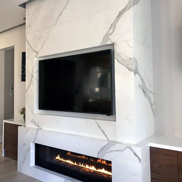 marble linear fireplace surround