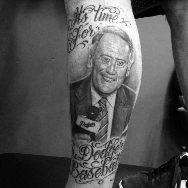 Unique Memorial Mens Leg Dodgers Tattoos