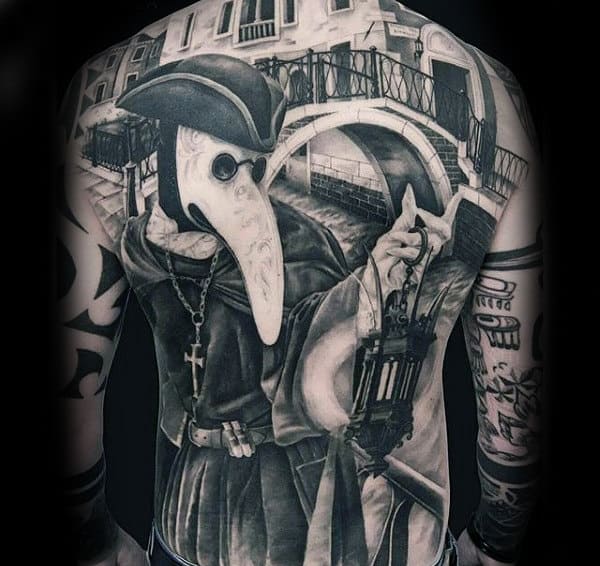 Unique Mens Bridge Full Back Tattoo Designs