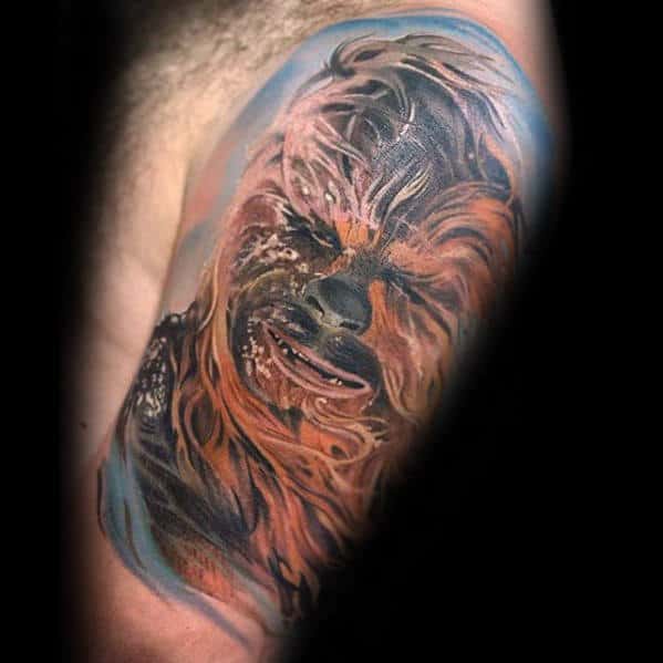 Unique Mens Chewbacca Half Sleeve Tattoos