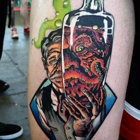 Unique Mens Colorful Leg Tattoo Designs