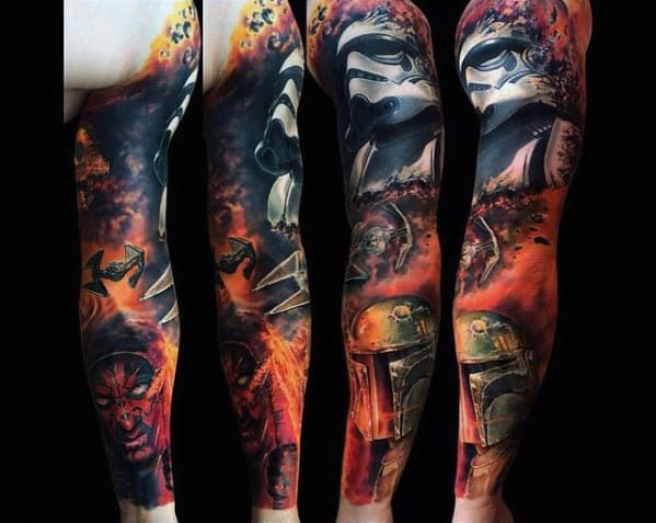 Unique Mens Darth Maul Tattoos Full Arm Sleeve