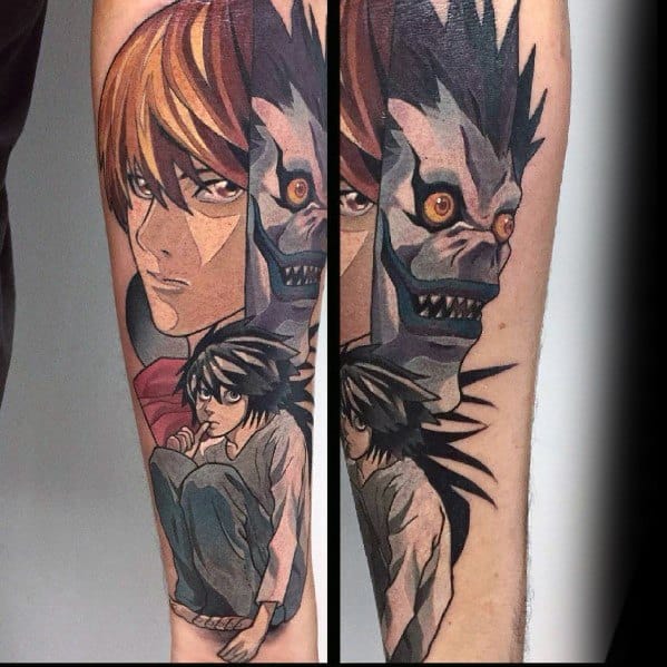 Unique Mens Forearm Death Note Tattoos