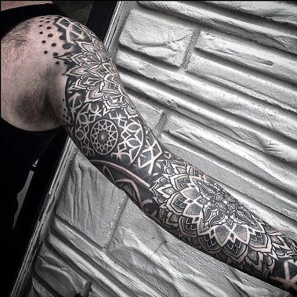 Unique Mens Geometric Sleeve Tattoos