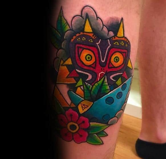 Unique Mens Majoras Mask Tattoos