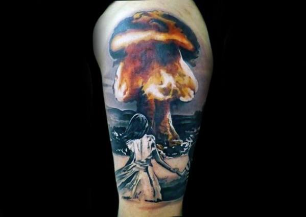 Unique Mens Mushroom Cloud Tattoos