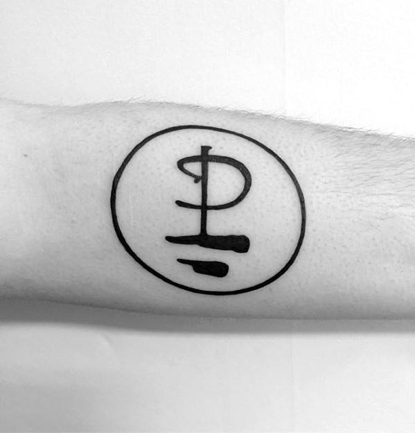 Unique Mens Pink Floyd Logo Retro Inner Forearm Small Tattoos