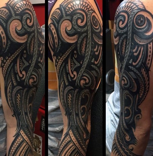 Unique Mens Samoan Tribal Arm Full Arm Tattoo