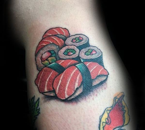 Unique Mens Sushi Arm Small Tattoos