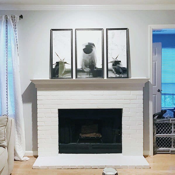Unique Painted Fireplace White Bricks