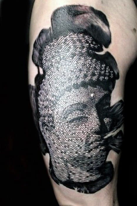 Unique Patterned Budhha Face Tattoo On Arms For Men