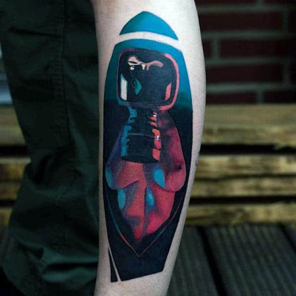 Unique Pop Art Mens Leg Tattoos