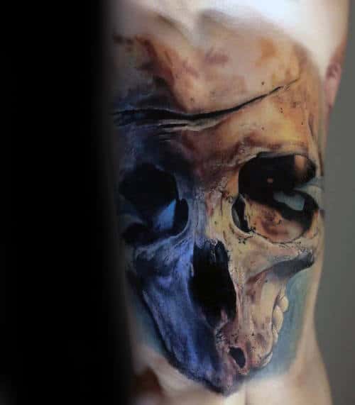 Unique Realistic Skull Inner Arm Bicep Tattoo Ideas For Men