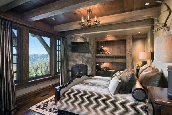 luxury rustic cabin style bedroom