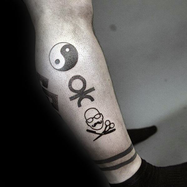 Unique Simple Leg Tattoo Symbols For Guys
