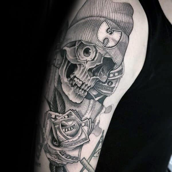 Unique Skeleton Wu Tang Male Arm Tattoos
