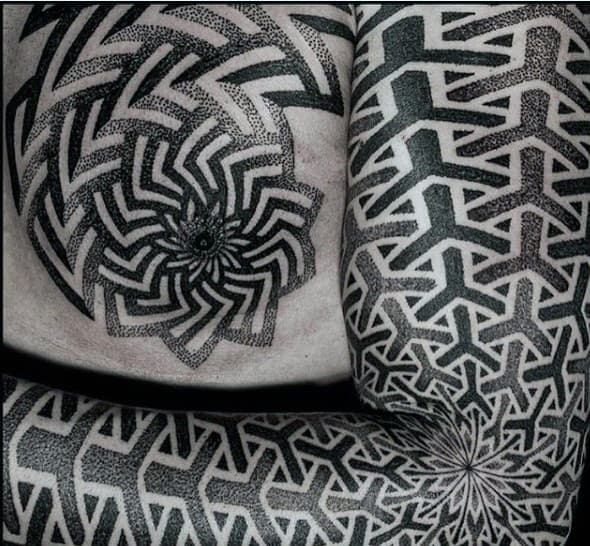 Unique Tattoos For Men With Geometric Pattern Design