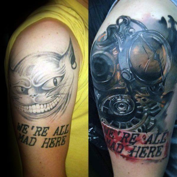 Unique Watercolor Cover Up Arm Tattoo Ideas For Guys