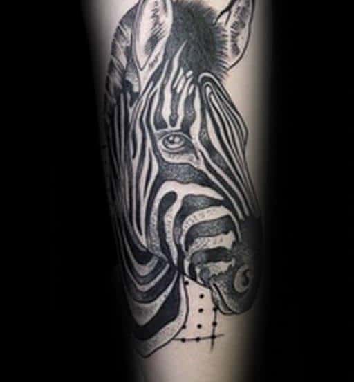 Unique Zebra Forearm Tattoo Ideas For Men