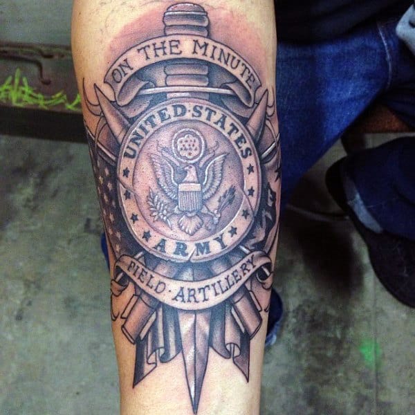 United States Army Field Artillery Mens Forearm Tattoo