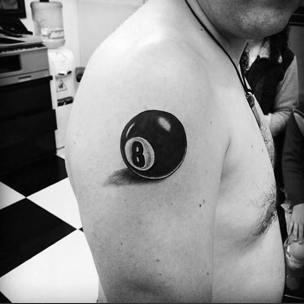 Upper Arm 8 Ball Male Tattoos