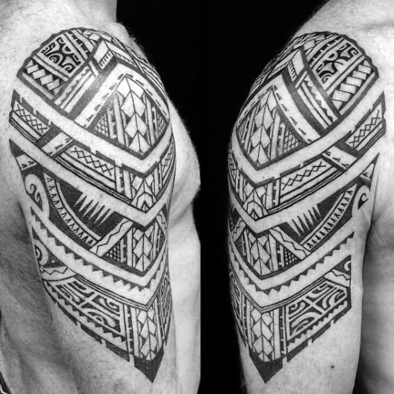 Upper Arm And Shoulder Samoan Male Tattoo Ideas