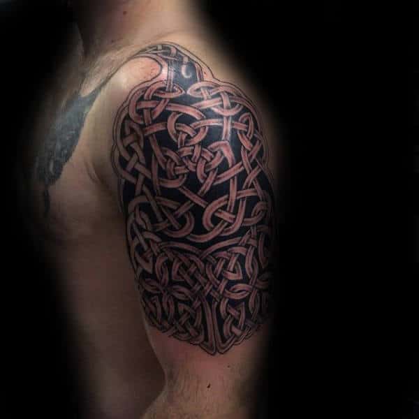 Upper Arm Celtic Knot Tattoo On Gentleman