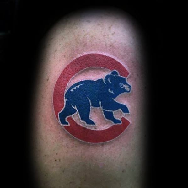 Upper Arm Chicago Cubs Mlb Logo Mens Tattoo Designs