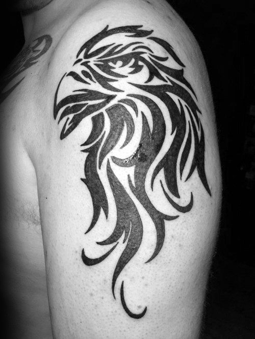 Upper Arm Cool Guys Tribal Eagle Tattoo Inspiration