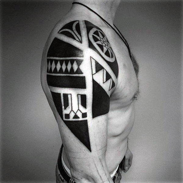 Upper Arm Cool Tribal Tattoos For Men Arm