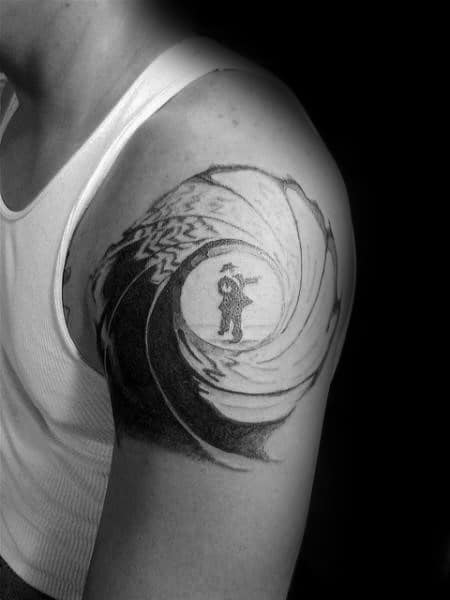 Upper Arm James Bond Mens Tattoo Designs