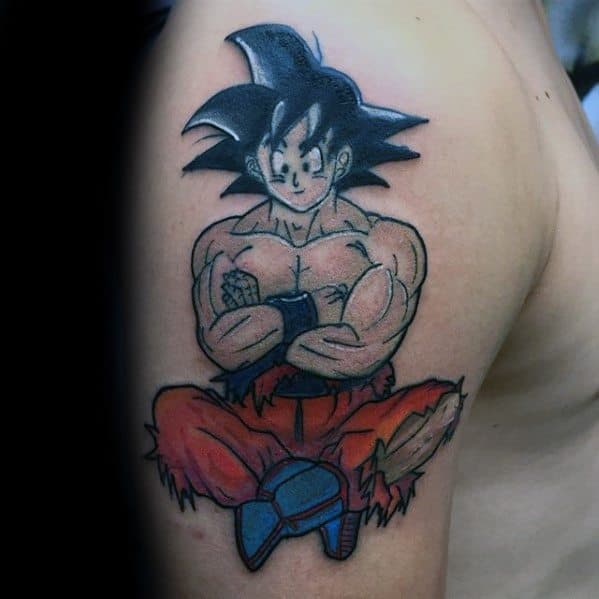 Upper Arm Male Cool Anime Tattoo Ideas