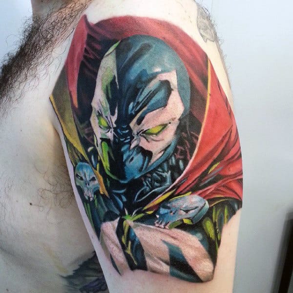 Upper Arm Male Spawn Tattoo Designs