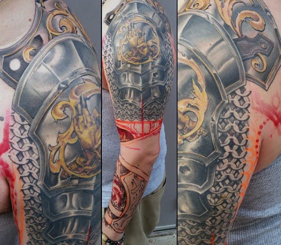 Upper Arm Mens Chain Tattoo Designs